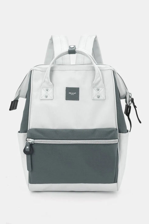 Himawari Water Resistant Canvas Backpack Bag with Side Pockets Dk Grey Grey One Size - Fashorio