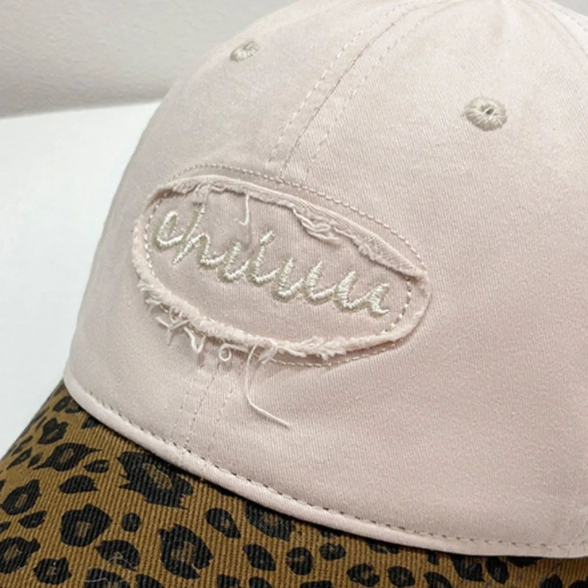 Leopard Print Baseball Cap with Embroidered Letter - Fashorio