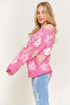 ADORA Full Size Floral Popped 2-Tone Sweater Top Plus Size - Fashorio