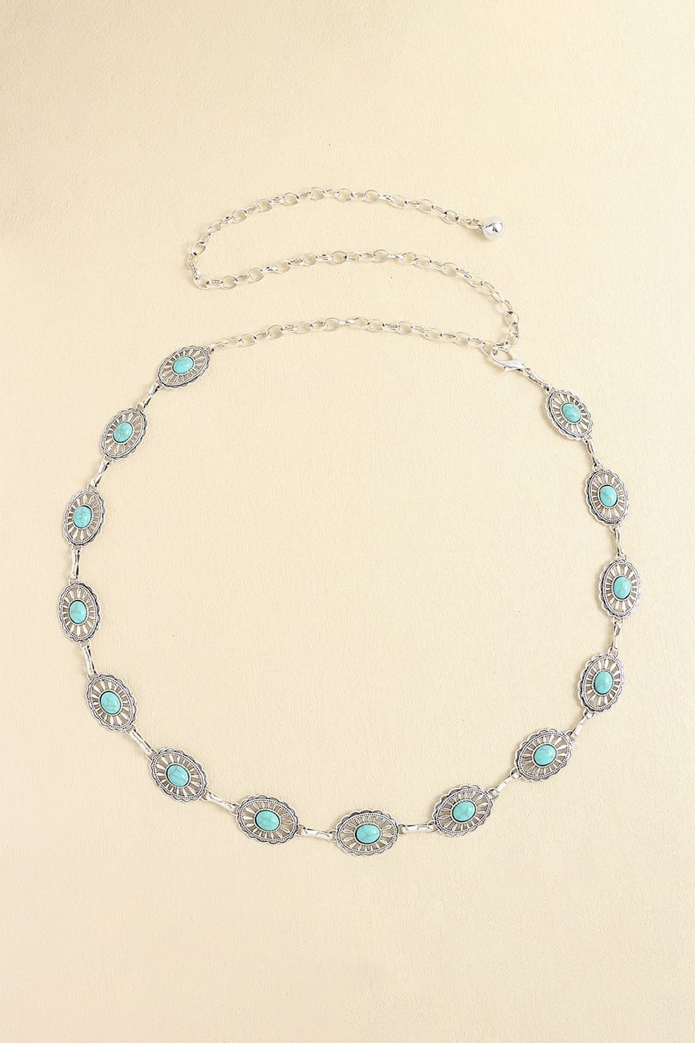 Vintage Turquoise Alloy Belt Style G One Size - Fashorio