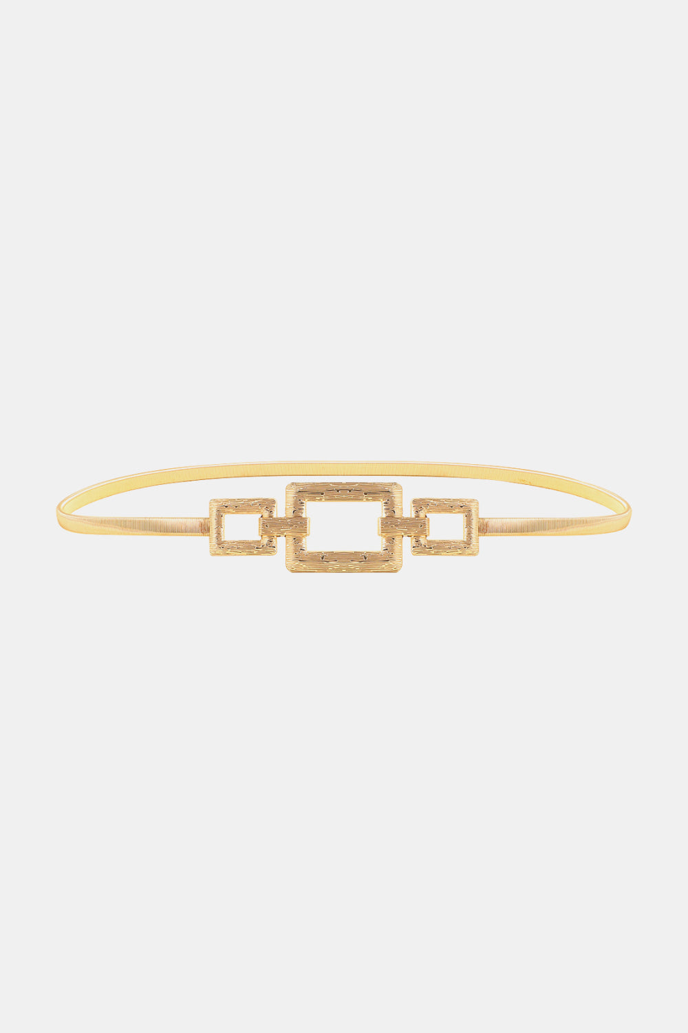 Square Shape Zinc Alloy Buckle Iron Belt Gold One Size - Fashorio