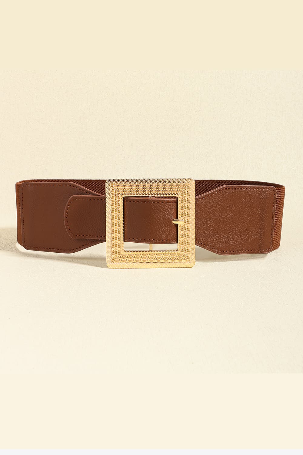 PU Leather Belt Brown One Size - Fashorio