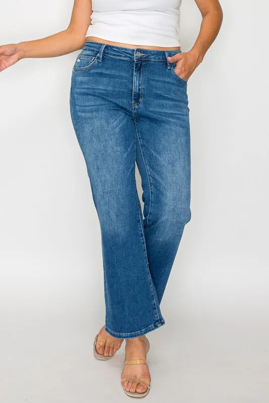 bytos Full Size Cat's Whiskers Mid Rise Ankle Jeans - Fashorio