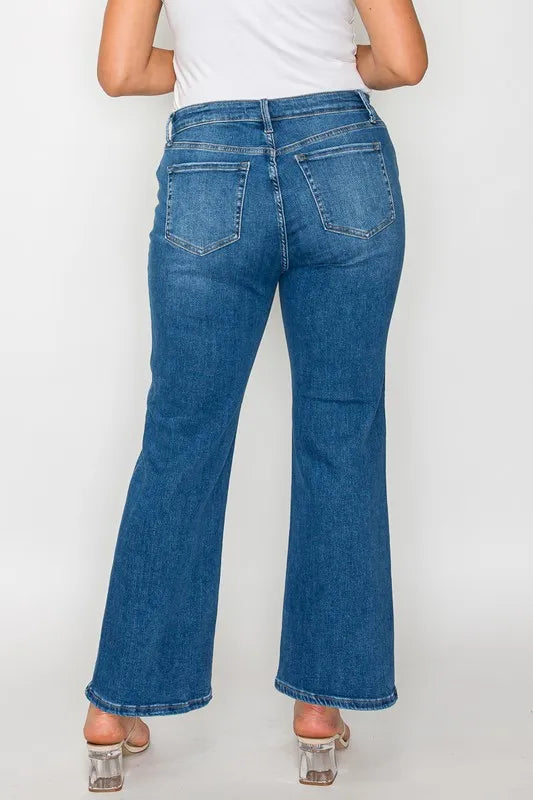 bytos Full Size Cat's Whiskers Mid Rise Ankle Jeans - Fashorio