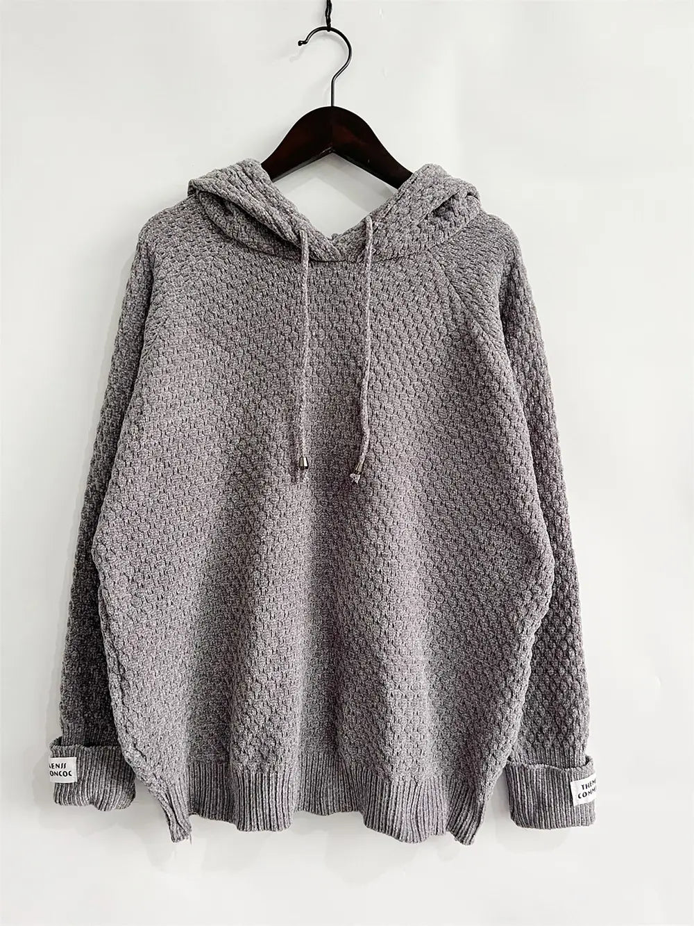 Drawstring Long Sleeve Hooded Sweater - Fashorio