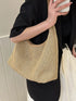 Woven Straw Shoulder Bag Khaki ONESIZE - Fashorio