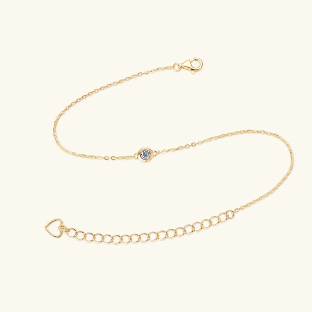 Inlaid Moissanite 925 Sterling Silver Bracelet - Fashorio