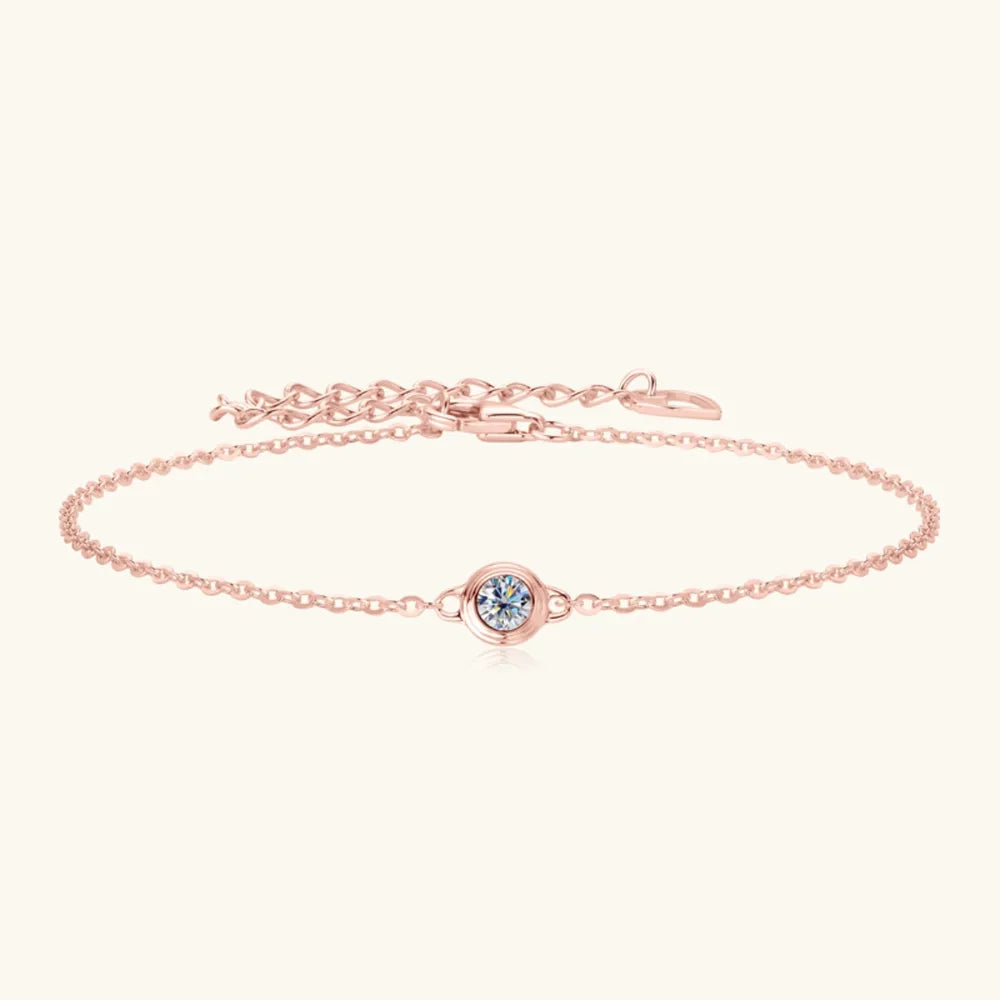 Inlaid Moissanite 925 Sterling Silver Bracelet - Fashorio