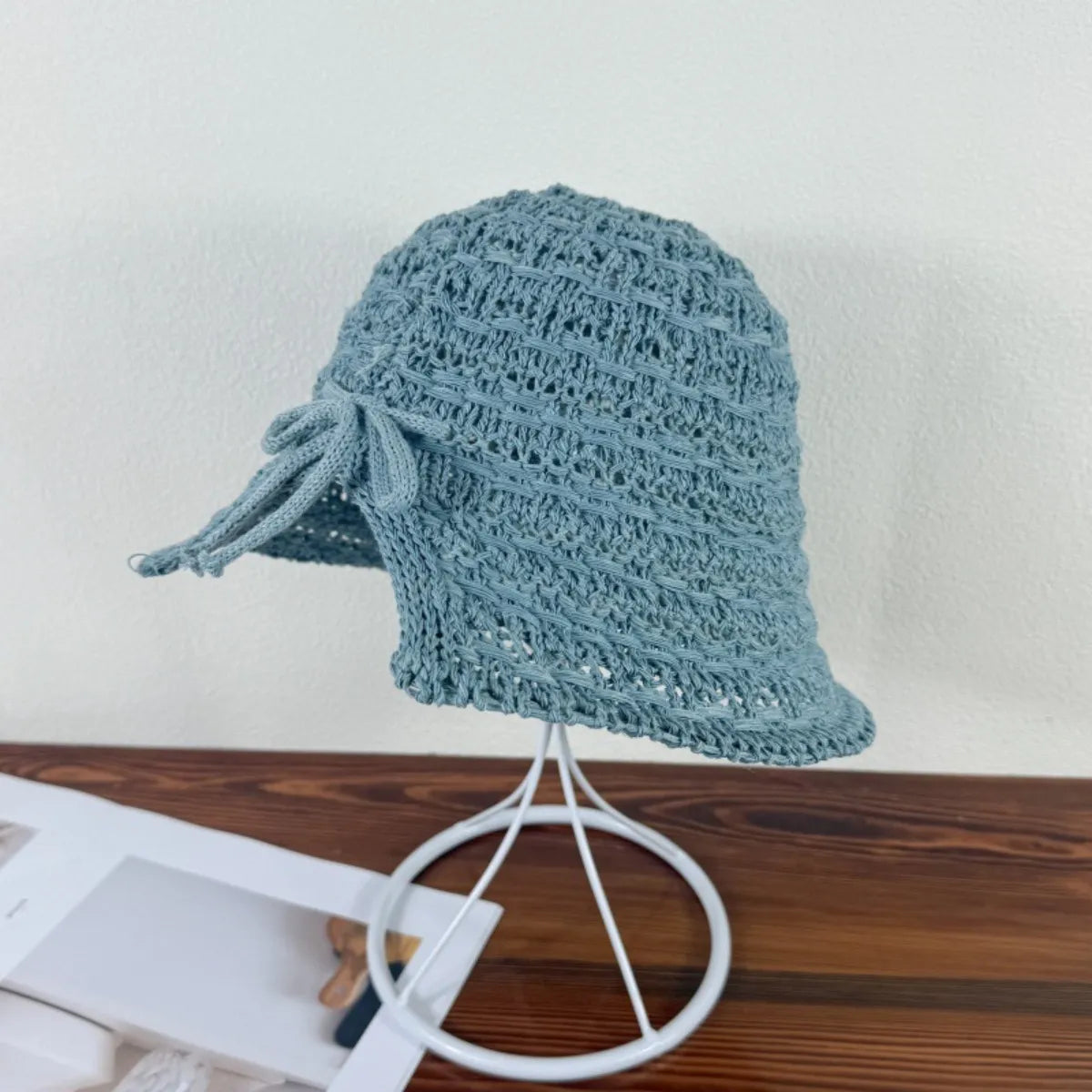 Crochet Bucket Hat with Drawstring - Fashorio