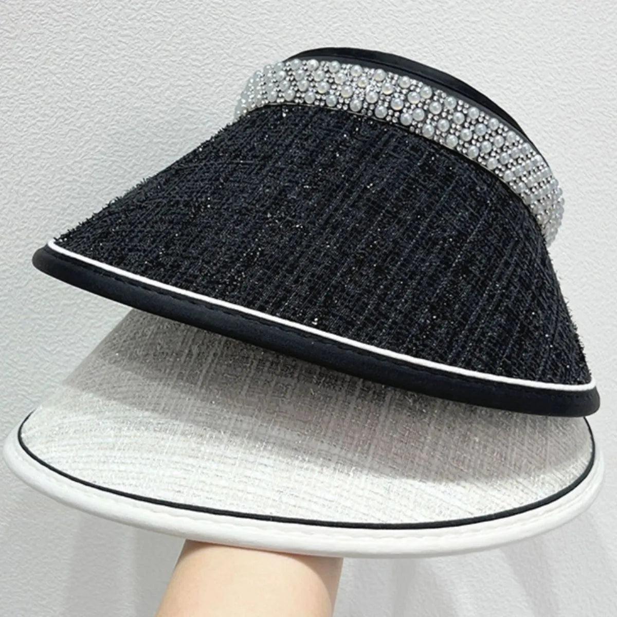 Pearl Detail Sunscreen Hat - Fashorio