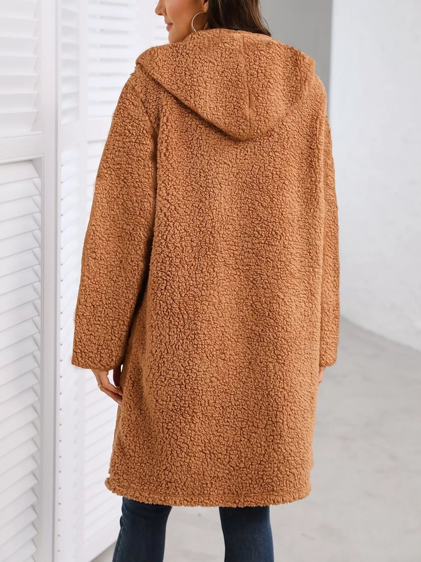 Zip Up Long Sleeve Hooded Outerwear - Fashorio