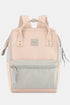 Himawari Water Resistant Canvas Backpack Bag with Side Pockets Grey Pink One Size - Fashorio