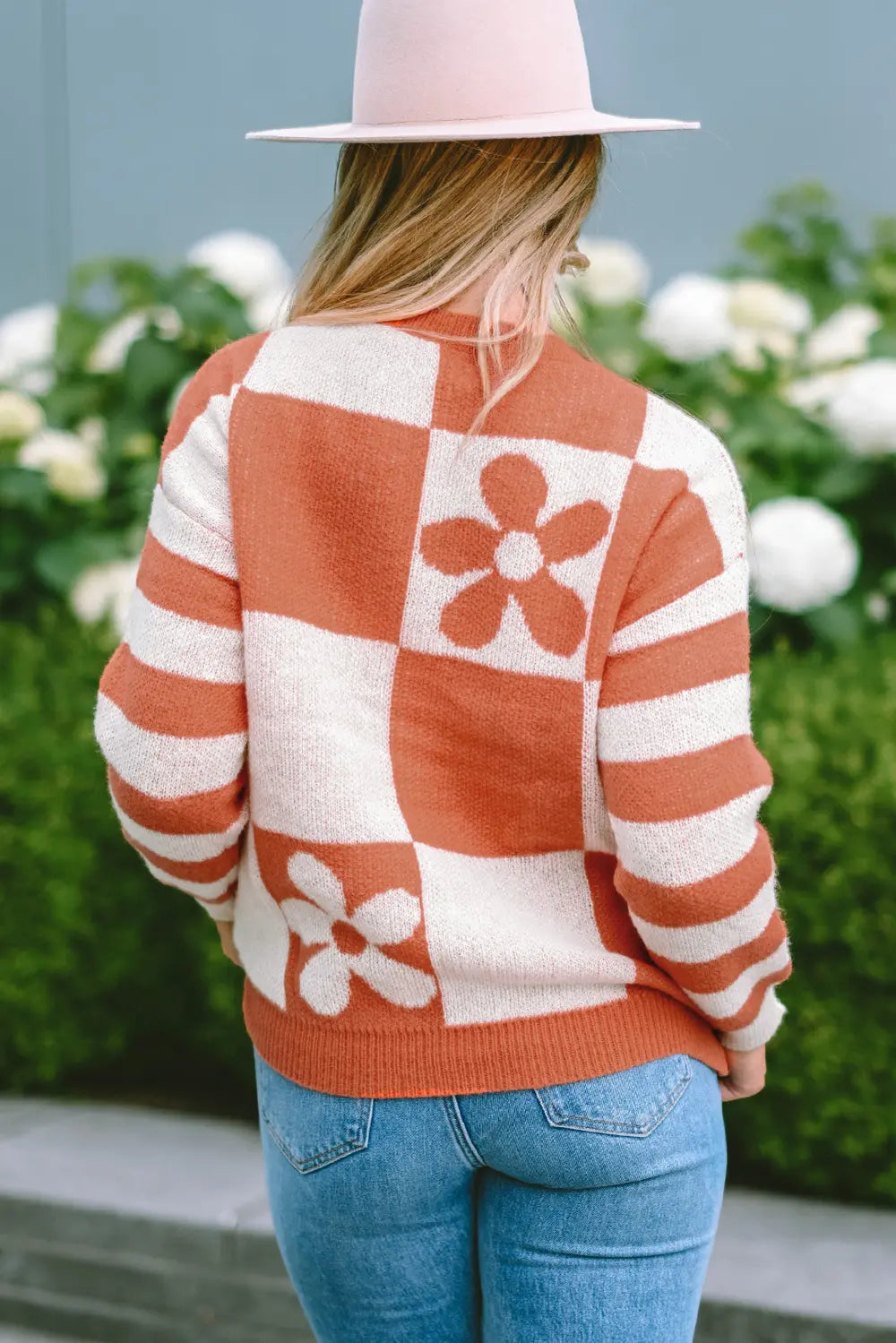 Contrast Round Neck Long Sleeve Sweater - Fashorio