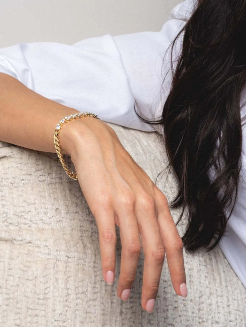 18K Gold-Plated Zircon Necklace and Bracelet Jewelry Set - Fashorio