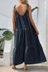 Perfee Tie-Shoulder Tiered Maxi Dress - Fashorio