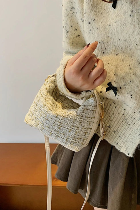 Woven Removable Strap Shoulder Bag - Fashorio