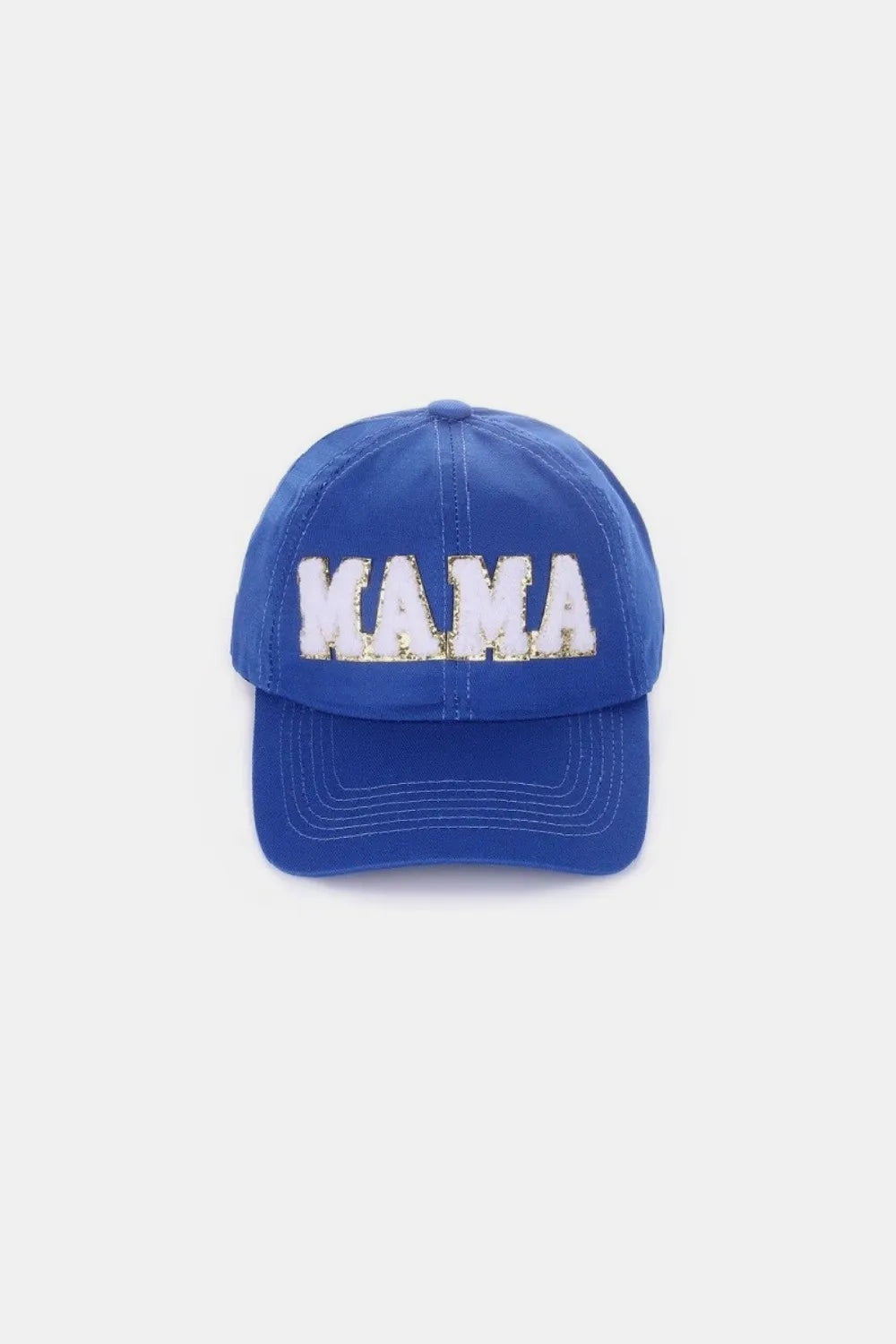 MAMA Chenille Patch Baseball Cap Classic Blue One Size - Fashorio