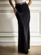 High-Waisted Maxi Skirt Black - Fashorio