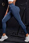Wide Waistband High Waist Active Leggings Dark Blue - Fashorio
