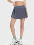 Millennia Pleated Detail Mid-Rise Waist Active Skirt Dark Gray - Fashorio