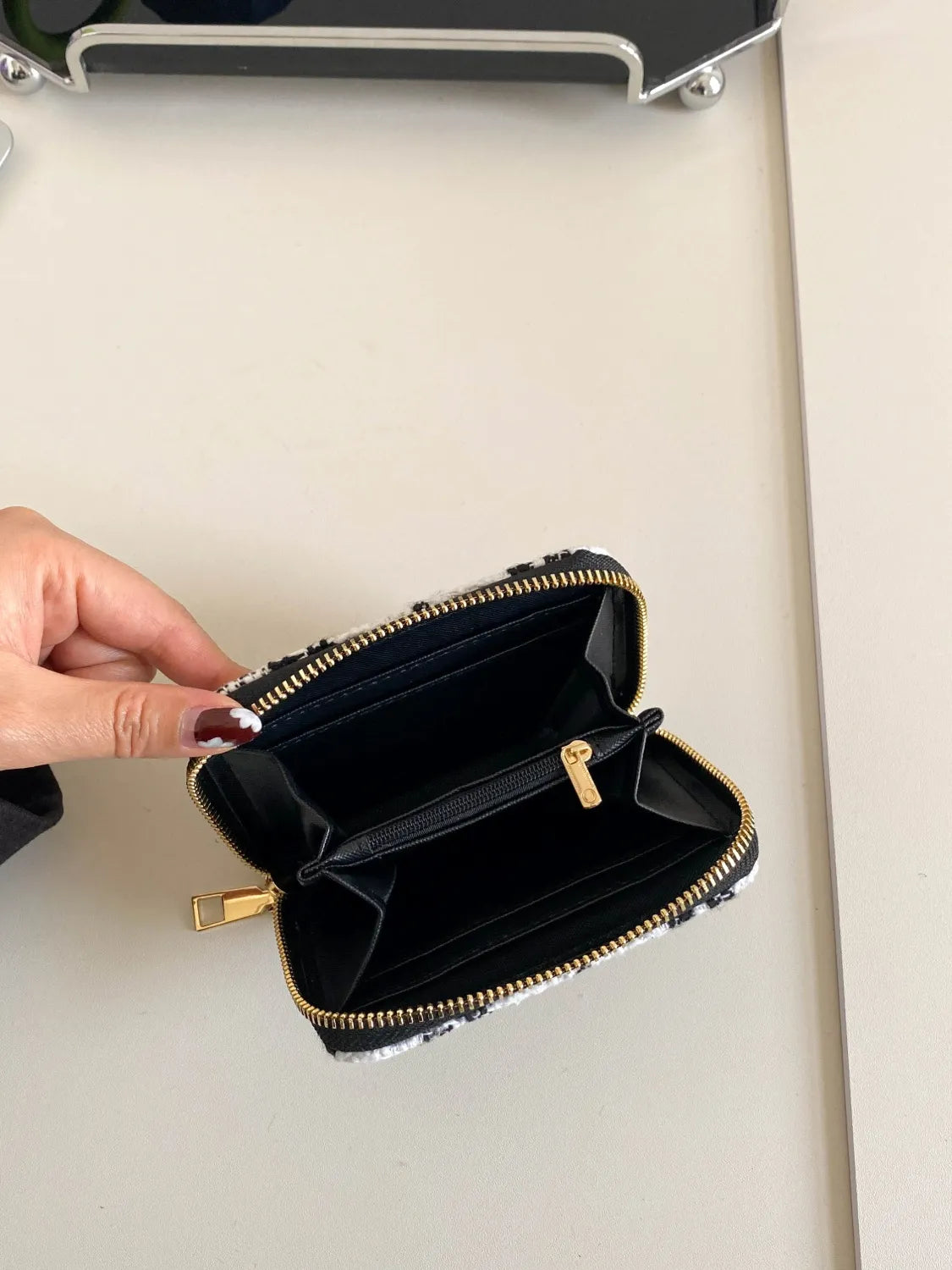 Plaid Polyester Card Case - Fashorio