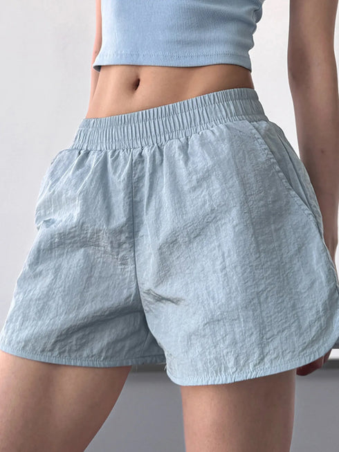 Elastic Waist Active Shorts - Fashorio
