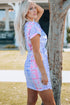 Women Tie-Dye Belted T-Shirt Dress - Fashorio