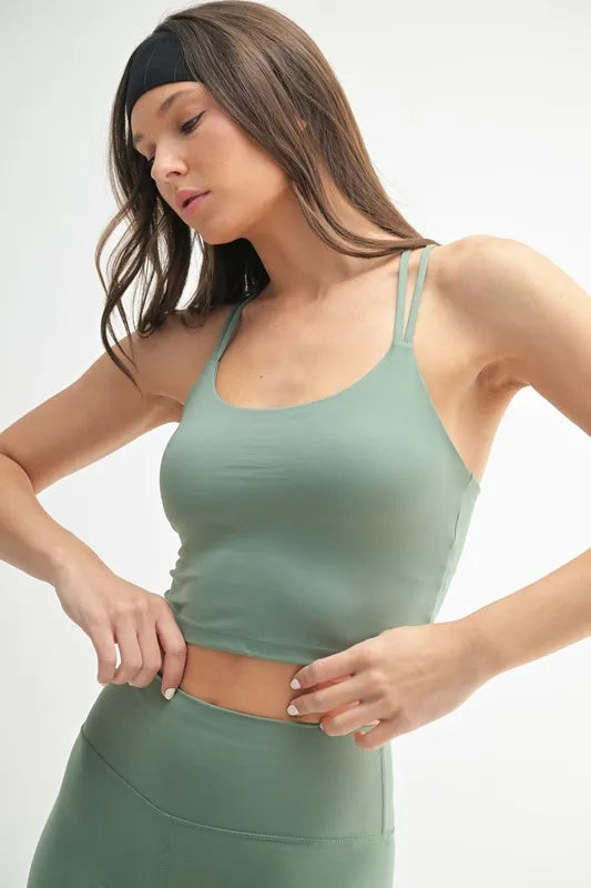 MONO B Venice Cloud Light Crisscross Sports Bra - Fashorio