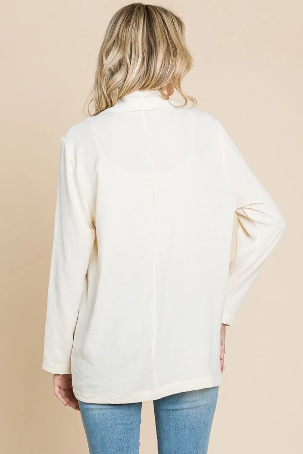 Culture Code One Button Long Sleeve Blazer with Pockets - Fashorio