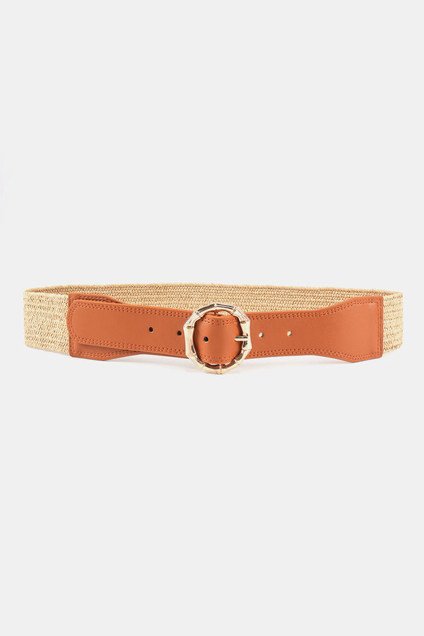 Alloy Buckle Braided Belt Caramel One Size - Fashorio