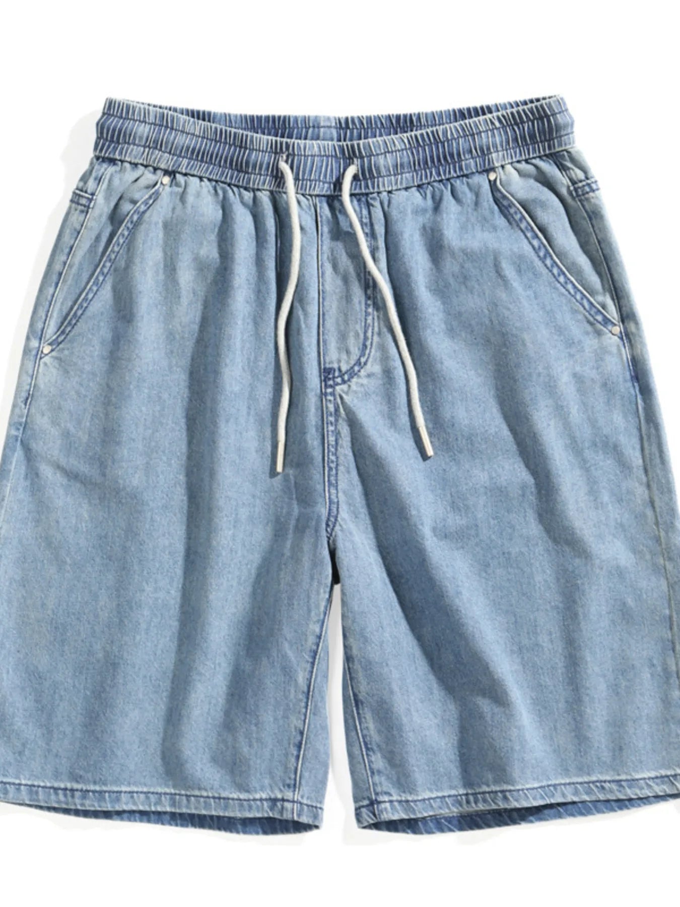 Men's Plus Size Drawstring Denim Shorts - Fashorio