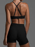 Ruched Sports Bra and High-Waisted Shorts Active Set - Fashorio