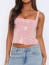 Sequined Cropped Cami Top with Back Zipper Pink - Fashorio