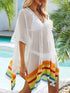 Crochet V-Neck Cover-Up Dress - Fashorio
