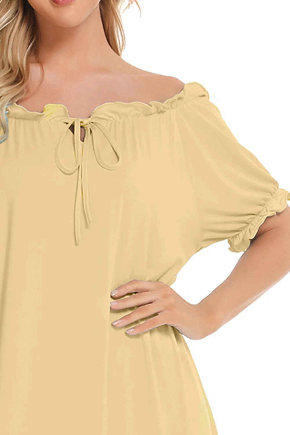 Lace Detail Short Sleeve Lounge Dress - Fashorio
