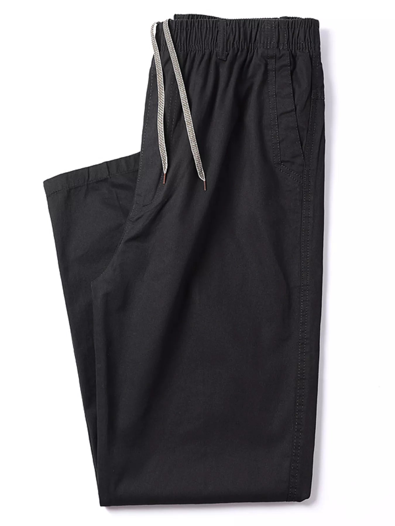 Men's Plus Size Drawstring Loose Fit Pants Black - Fashorio