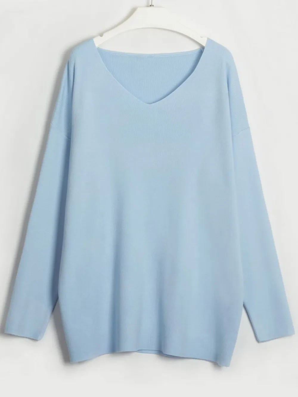 V-Neck Long Sleeve Top and Drawstring Pants Sweater Set - Fashorio