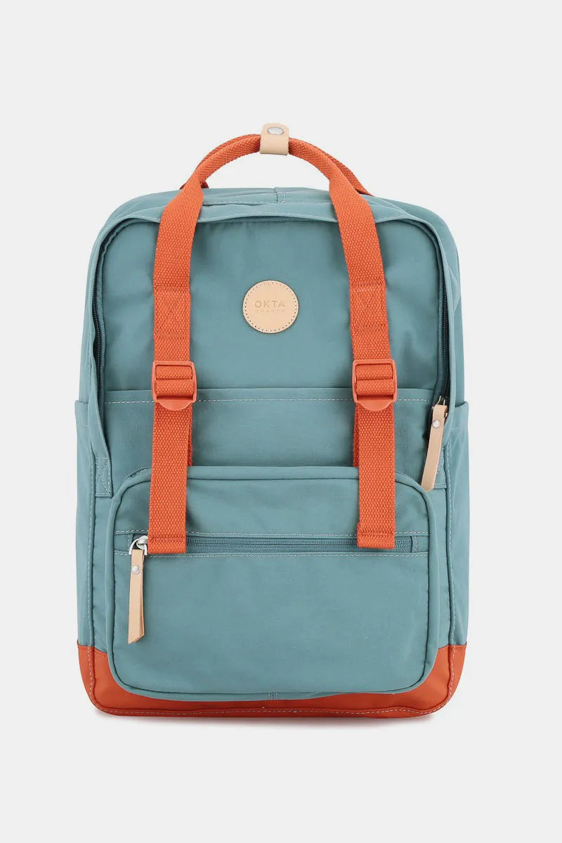 Himawari Waterproof Canvas Backpack Bag with Side Pockets Teal One Size - Fashorio