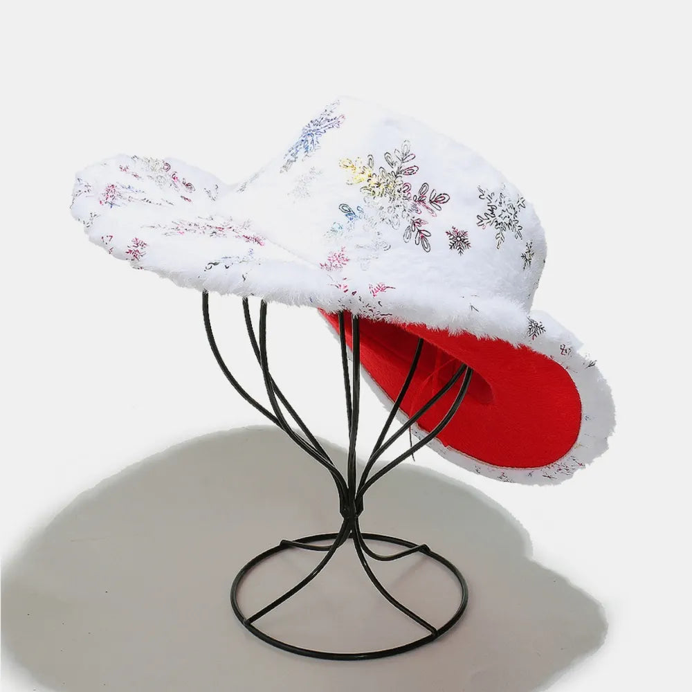 Fuzzy Snowflakes Polyester Hat - Fashorio