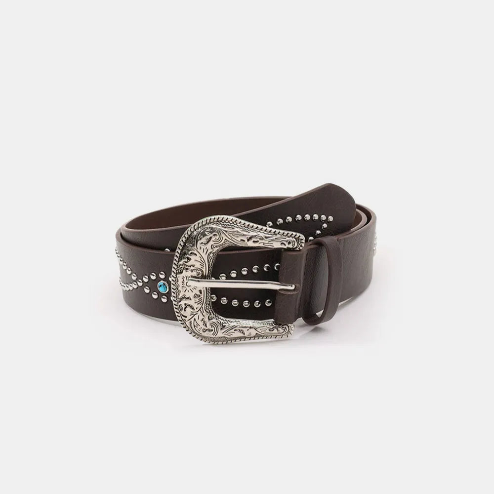 PU Leather Rhinestone Belt - Fashorio