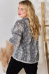 Hailey & Co Full Size Snakeskin V-Neck Long Sleeve Top - Fashorio