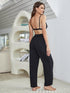Short Sleeve Shirt, Bralette, and Pants Lounge Set - Fashorio