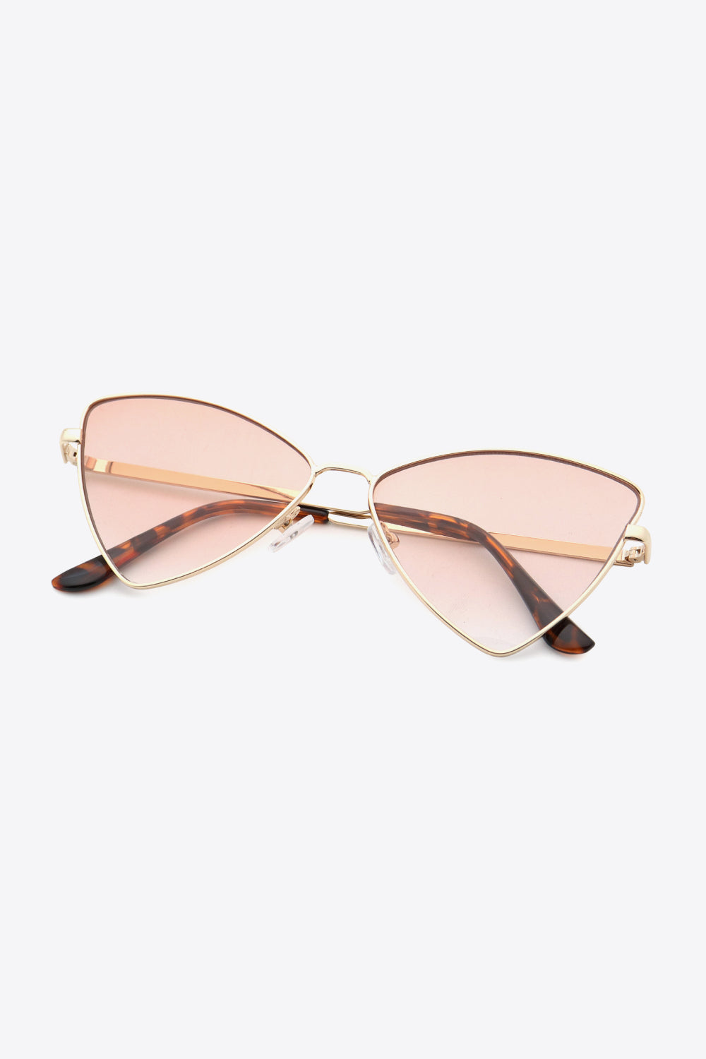 Metal Frame Cat-Eye Sunglasses Brown One Size - Fashorio