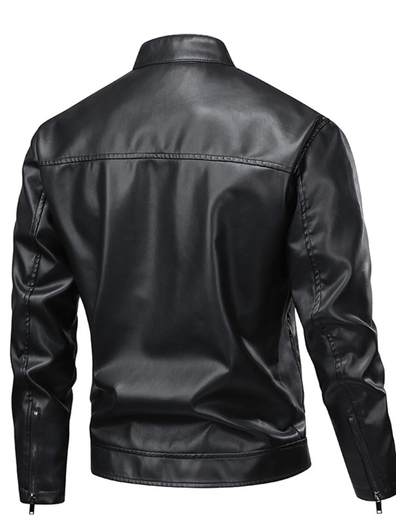 Men's Full Size Leather Zip Up Jacket Plus Size - Fashorio