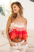 BiBi Crinkle Chiffon Ruffle Tiered Adjustable Strap Top - Fashorio