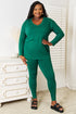 Zenana Lazy Days Full Size Long Sleeve Top and Leggings Set Dark Green - Fashorio