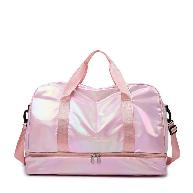 Detachable Strap Travel Bag Dusty Pink One Size - Fashorio