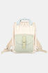 Himawari Contrast Waterproof Canvas Backpack Bag with Round Label Apple One Size - Fashorio