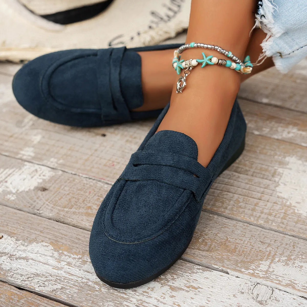 Round Toe Slip-Ons - Fashorio