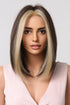 13*1" Full-Machine Wigs Synthetic Mid-length Straight 9" Brown Blonde Money Piece One Size - Fashorio